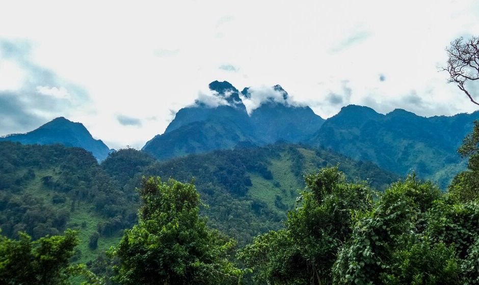 Snow on mountain peaks in Uganda