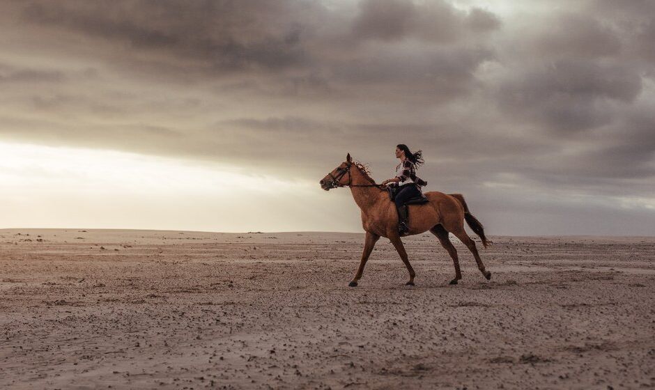 Horse riders in Botswana