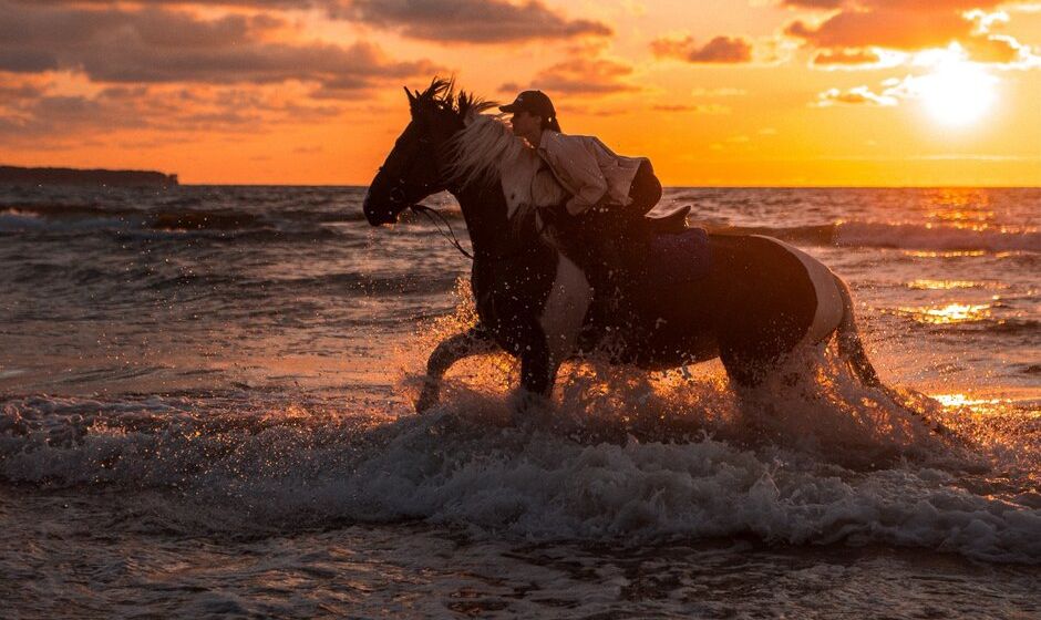 Horse riders in Namibia