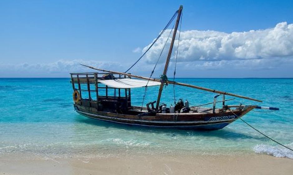 Boat of beach of Mafia Island