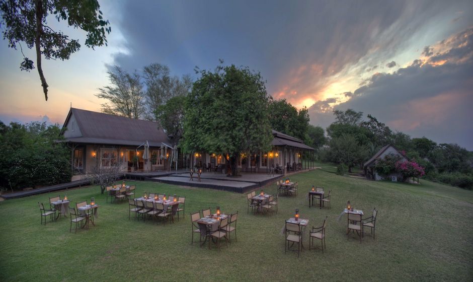 Dining on the lawn