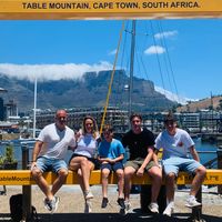 Family with Table Mountain in background